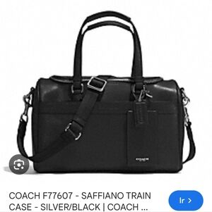 Coach Black Leather Carryall Satchel with Crossbody Strap